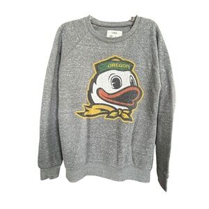 Pressbox by Royce Apparel Oregon Ducks Heather Gray Crewneck Sweatshirt Size L